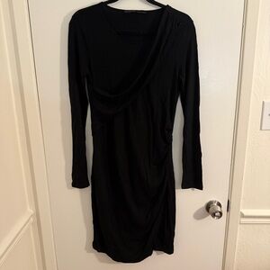 All Saints Women's Elegant Black Long Sleeve Dress 100% Viscose NWT